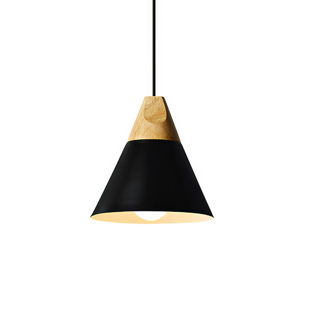 Suspension bois aluminium E27 colorée salle à manger salon cuisine lampe design moderne | Restfield