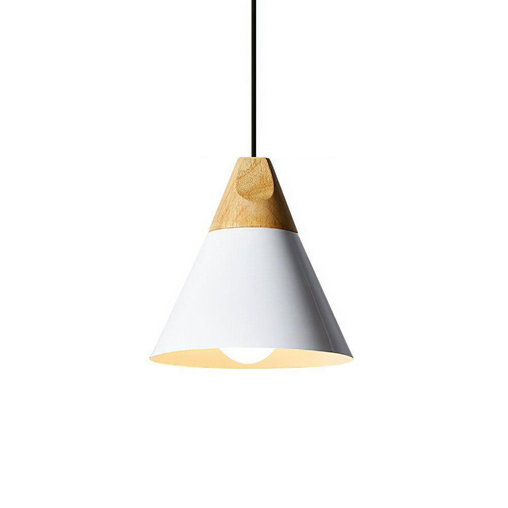 Suspension bois aluminium E27 colorée salle à manger salon cuisine lampe design moderne | Restfield