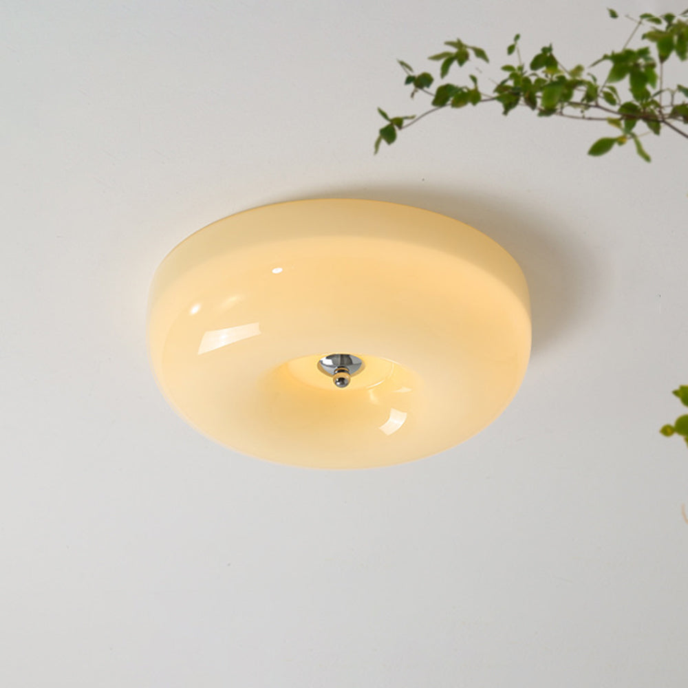 Glas-Deckenleuchte Creme Dimmbar LED Deckenbeleuchtung Skandinavisches Modernes Design Schlafzimmer Wohnzimmer | Sansoti