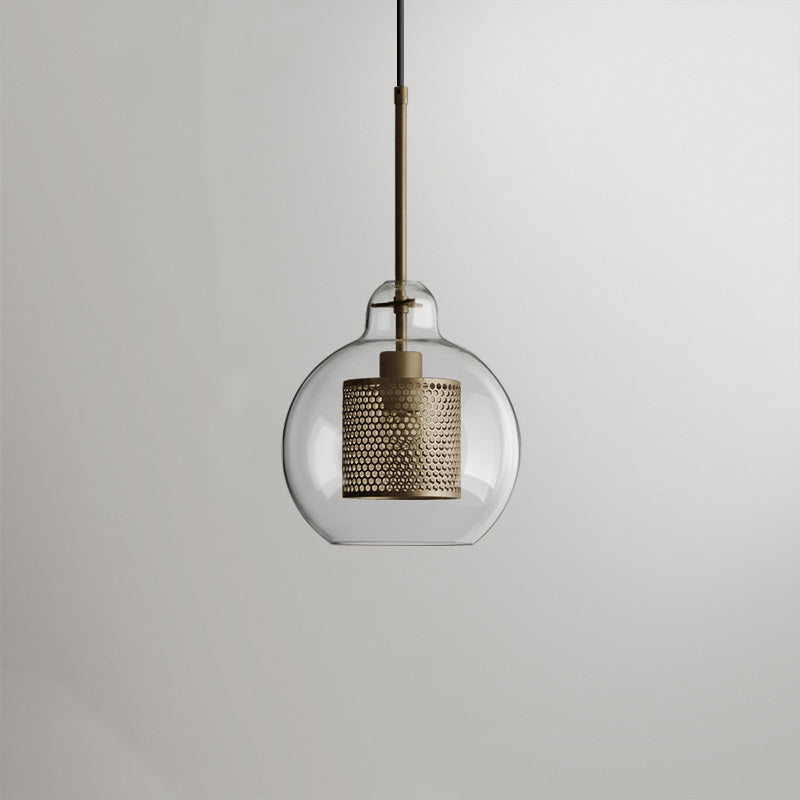 Suspension boule en verre doré ou argenté, douille E26, cordon réglable, salle à manger, chambre, salon, design moderne | Sansoti