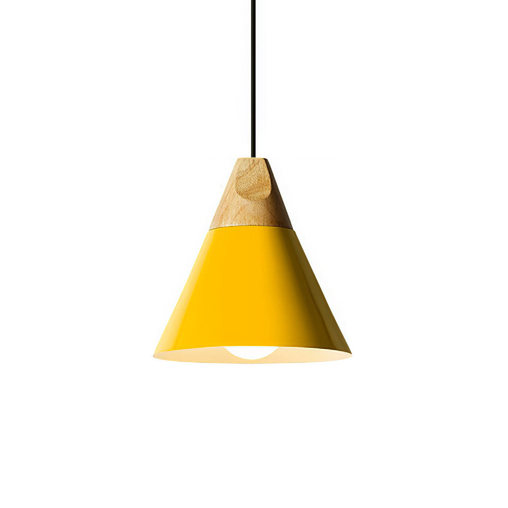 Suspension bois aluminium E27 colorée salle à manger salon cuisine lampe design moderne | Restfield