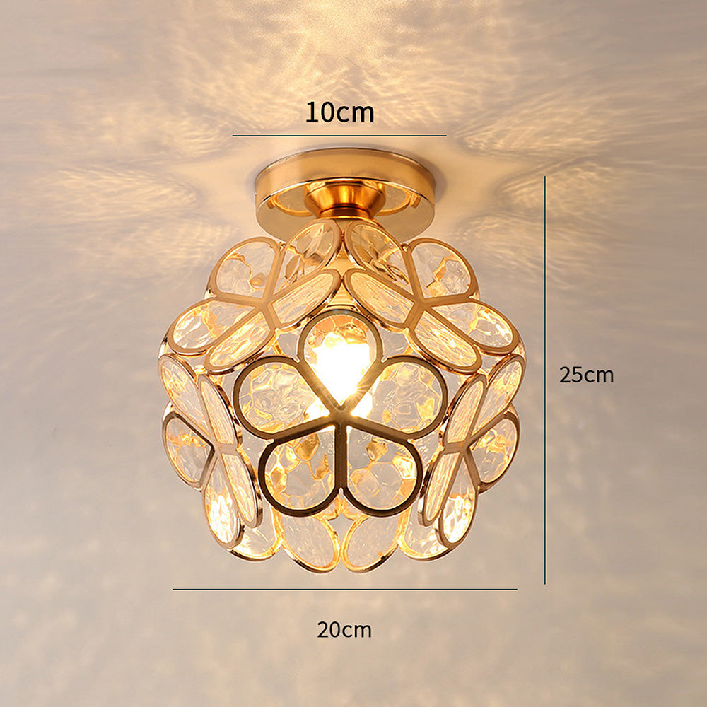 Floyem Flower Deckenleuchte 20cm Acryl Gold Flur Schlafzimmer Blumen-Design Beleuchtung kompakte Deckenleuchte Flurlampe | Restfield