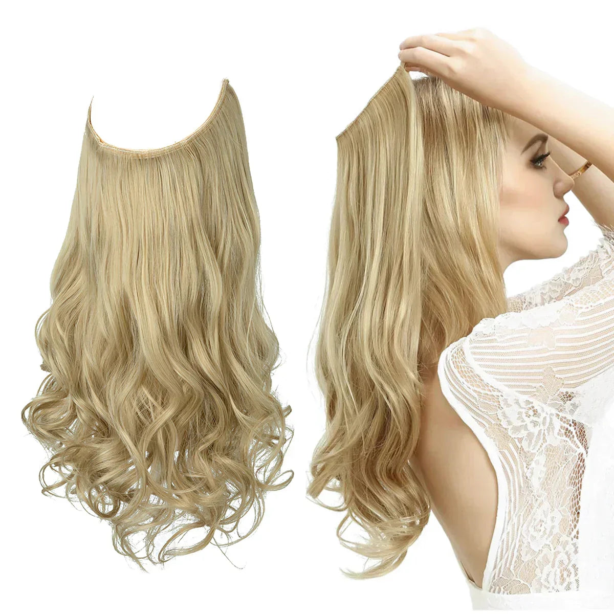 Haarverlängerungen aus Echthaar 100 % natürlich, REMY-Qualität, hitzebeständig, Volumen, langes Haar, 35-45 cm, Clip-In | Sansoti