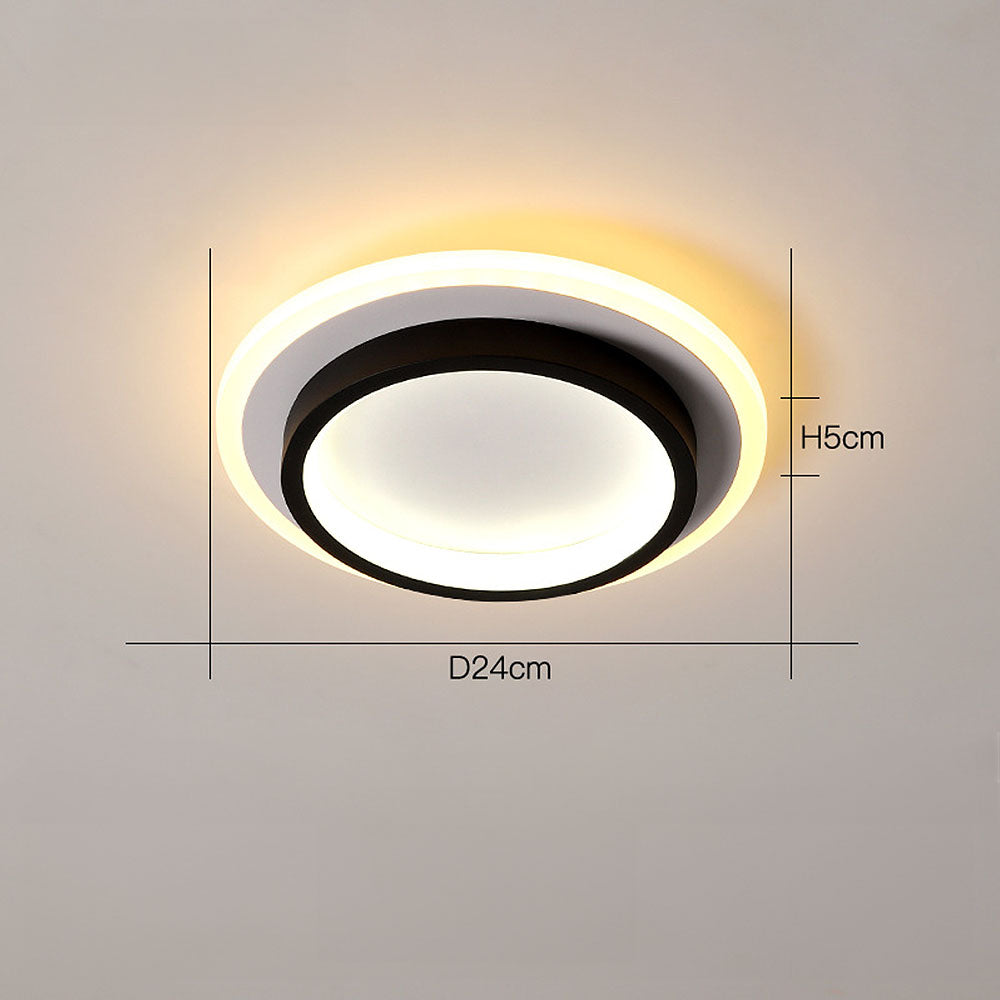 LED Deckenleuchte Rund 10W 20W Schwarz Weiß Schlafzimmer Flur Wohnzimmer Moderne Deckenbeleuchtung Niedrige Deckenlampe | Restfield
