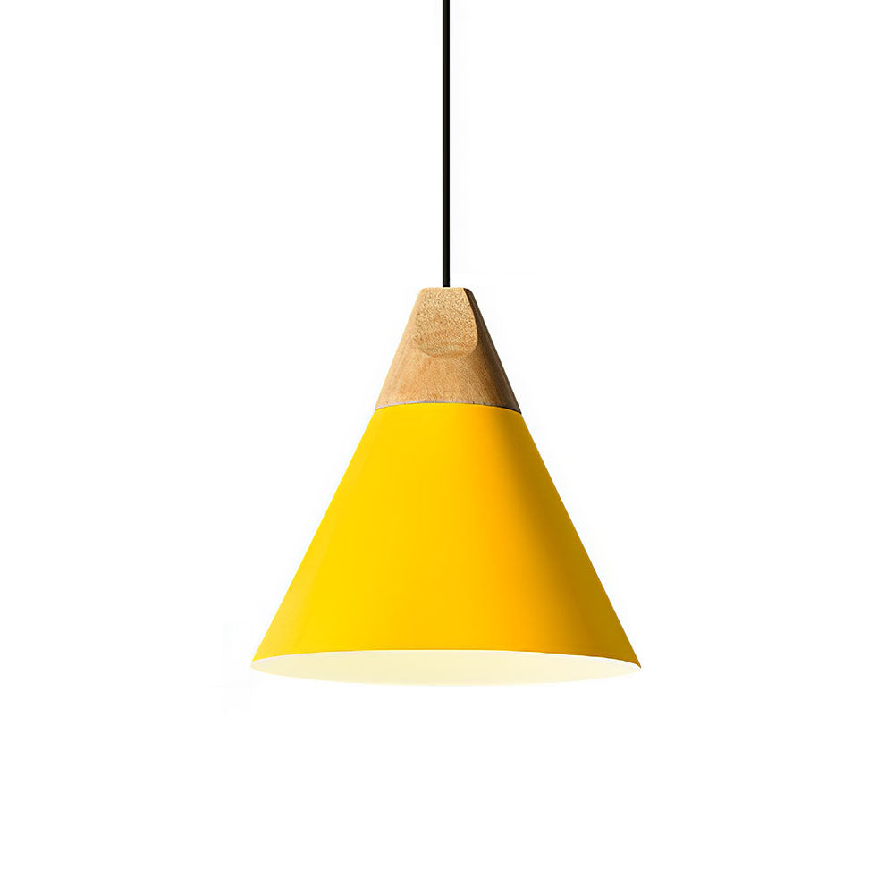 Suspension bois aluminium E27 colorée salle à manger salon cuisine lampe design moderne | Restfield