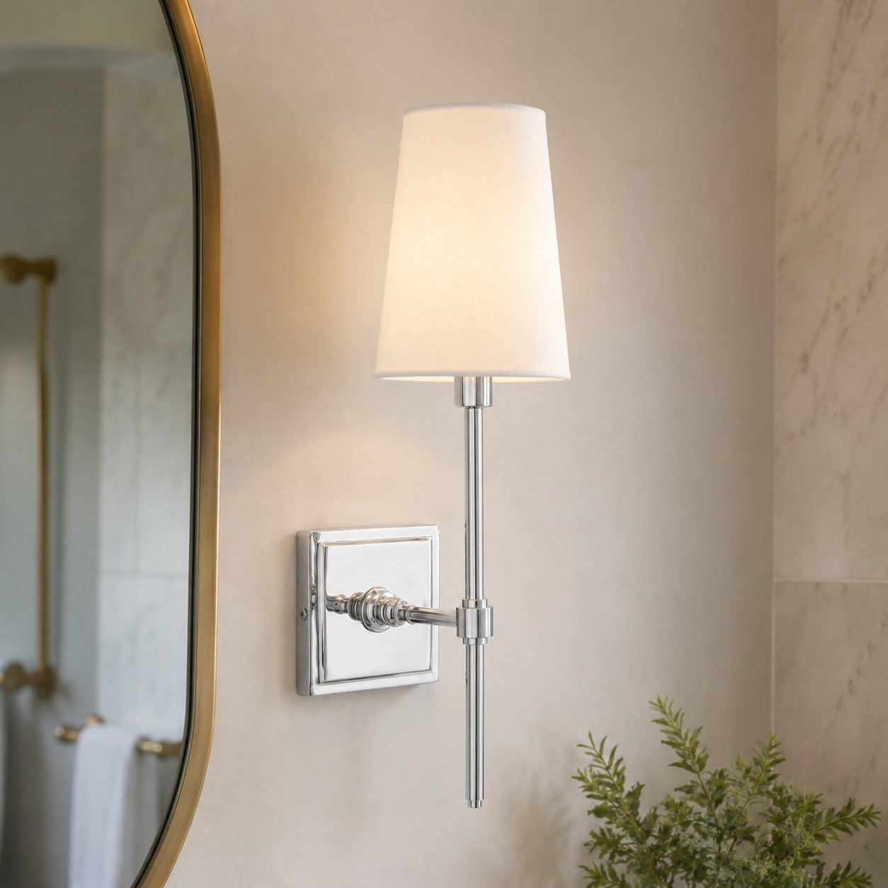 Wandlamp met linnen kap - retro metalen wandverlichting voor slaapkamer en gang | Sansoti