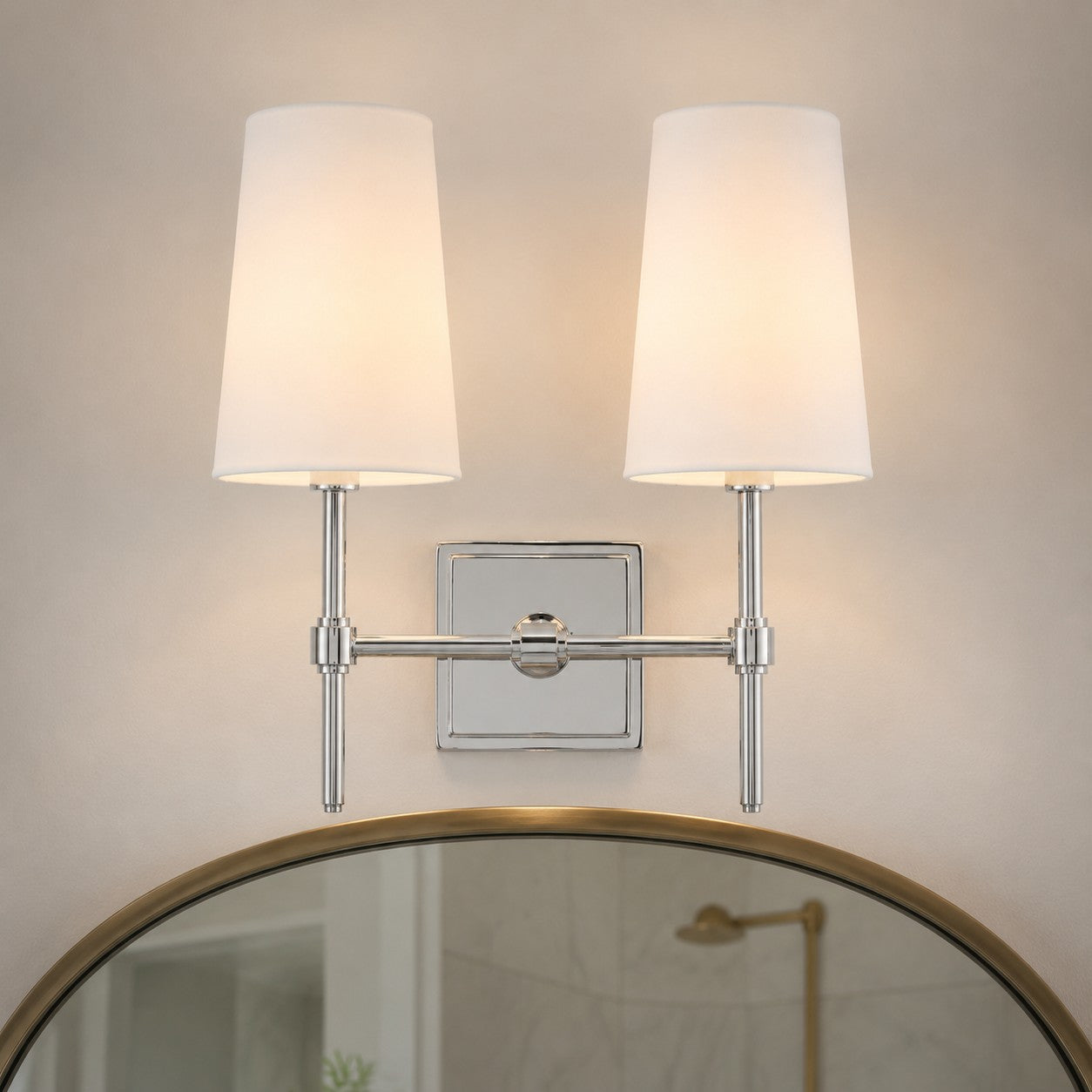 Wandlamp met linnen kap - retro metalen wandverlichting voor slaapkamer en gang | Sansoti