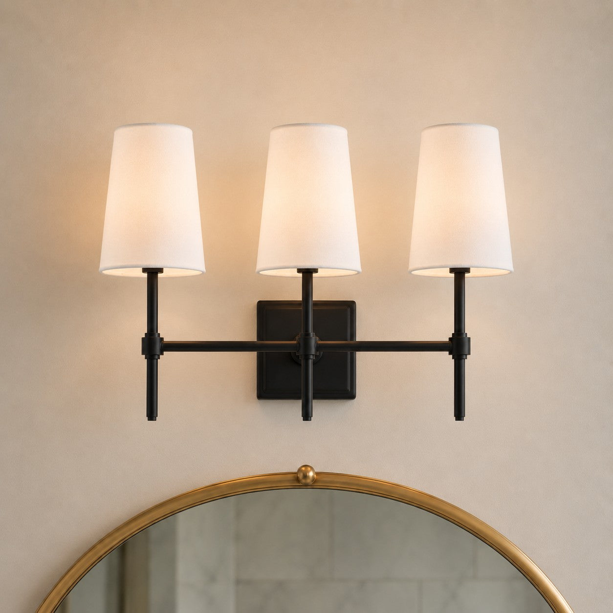 Wandlamp met linnen kap - retro metalen wandverlichting voor slaapkamer en gang | Sansoti