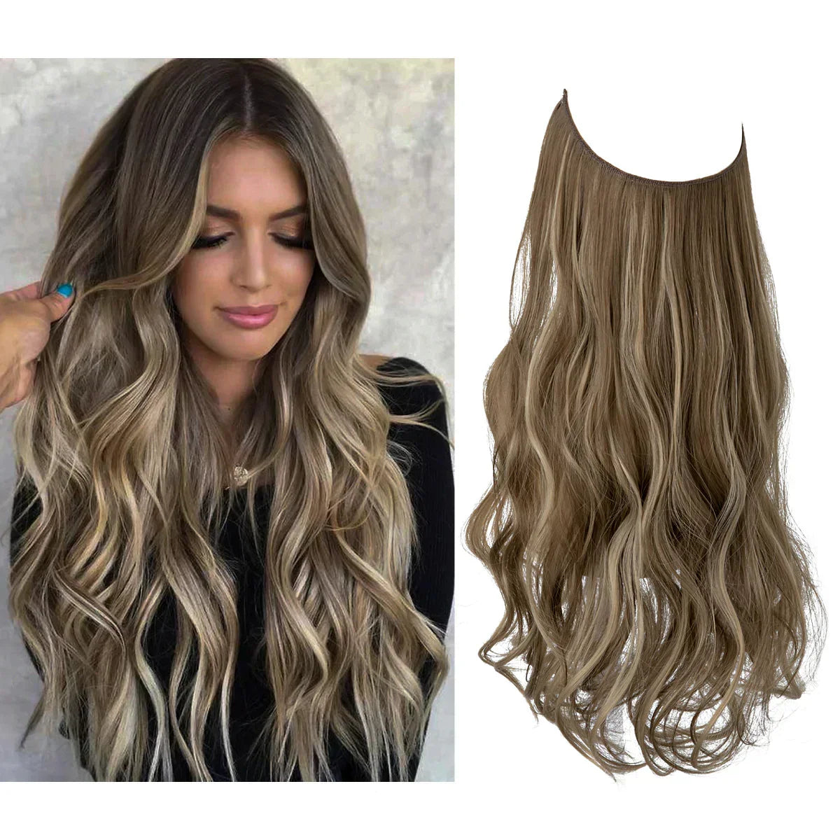Haarverlängerungen aus Echthaar 100 % natürlich, REMY-Qualität, hitzebeständig, Volumen, langes Haar, 35-45 cm, Clip-In | Sansoti