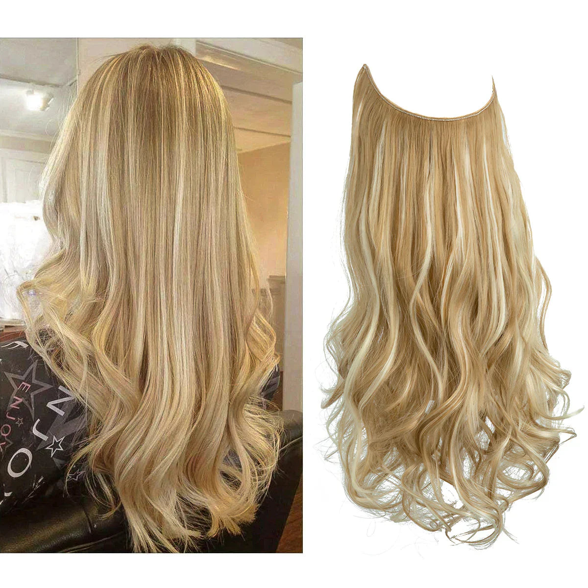 Echthaar Extensions met Natuurlijke Golvende Volume Blond 35-45cm | Sansoti