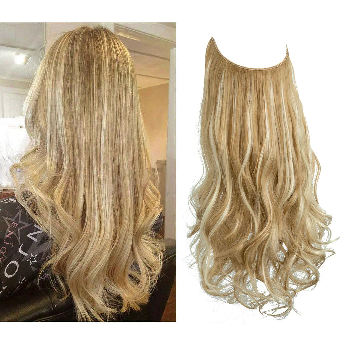 Haarverlängerungen aus Echthaar 100 % natürlich, REMY-Qualität, hitzebeständig, Volumen, langes Haar, 35-45 cm, Clip-In | Sansoti