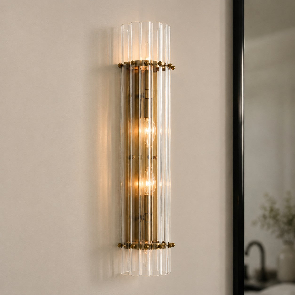 Kristallen Wandlamp met Dubbele Lichtbundel - Elegante Buitenlichtstrip voor Slaapkamer - Interieurverlichting met Glanzende Kristallen | Sansoti