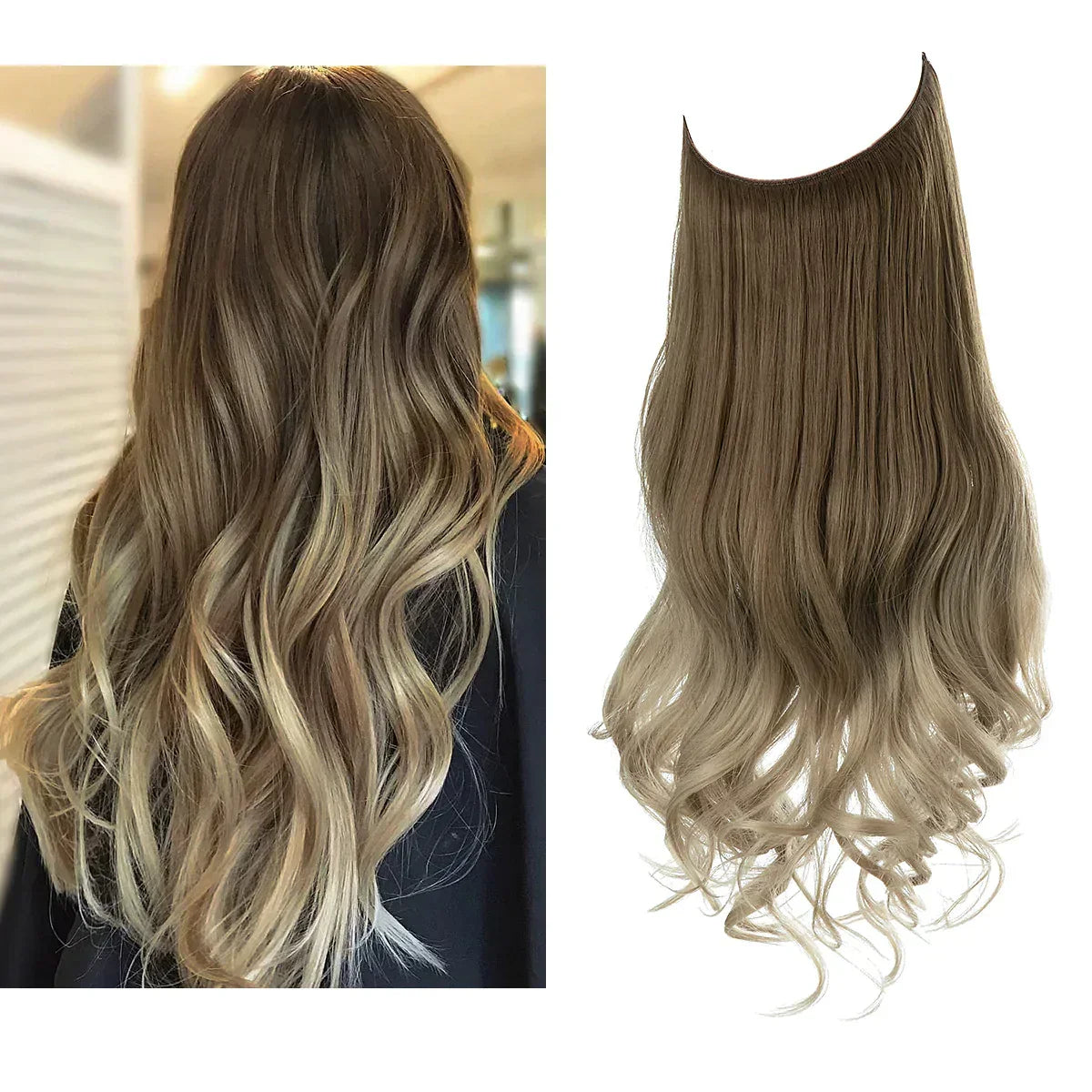 Haarverlängerungen aus Echthaar 100 % natürlich, REMY-Qualität, hitzebeständig, Volumen, langes Haar, 35-45 cm, Clip-In | Sansoti