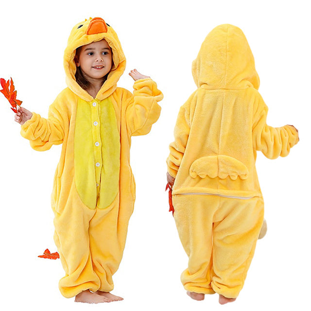 Capybara Flannel Hooded Onesie for Children – Soft Jumpsuit for Dress-Up Parties and Themed Events | Sansoti