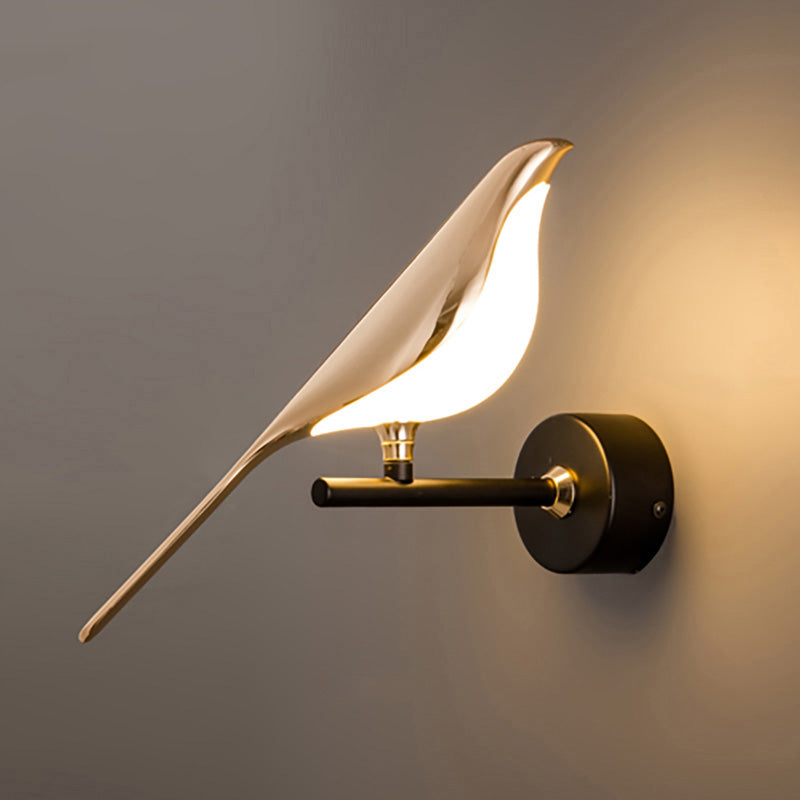 Applique Murale Oiseau Or Noir Métal LED Blanc Chaud Chambre Hall Décoratif | Restfield