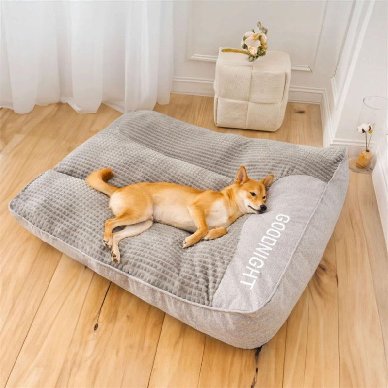 Hundebett Plüsch Rutschfest Waschbar Braun 80x64cm Orthopädisches Hundebett Groß