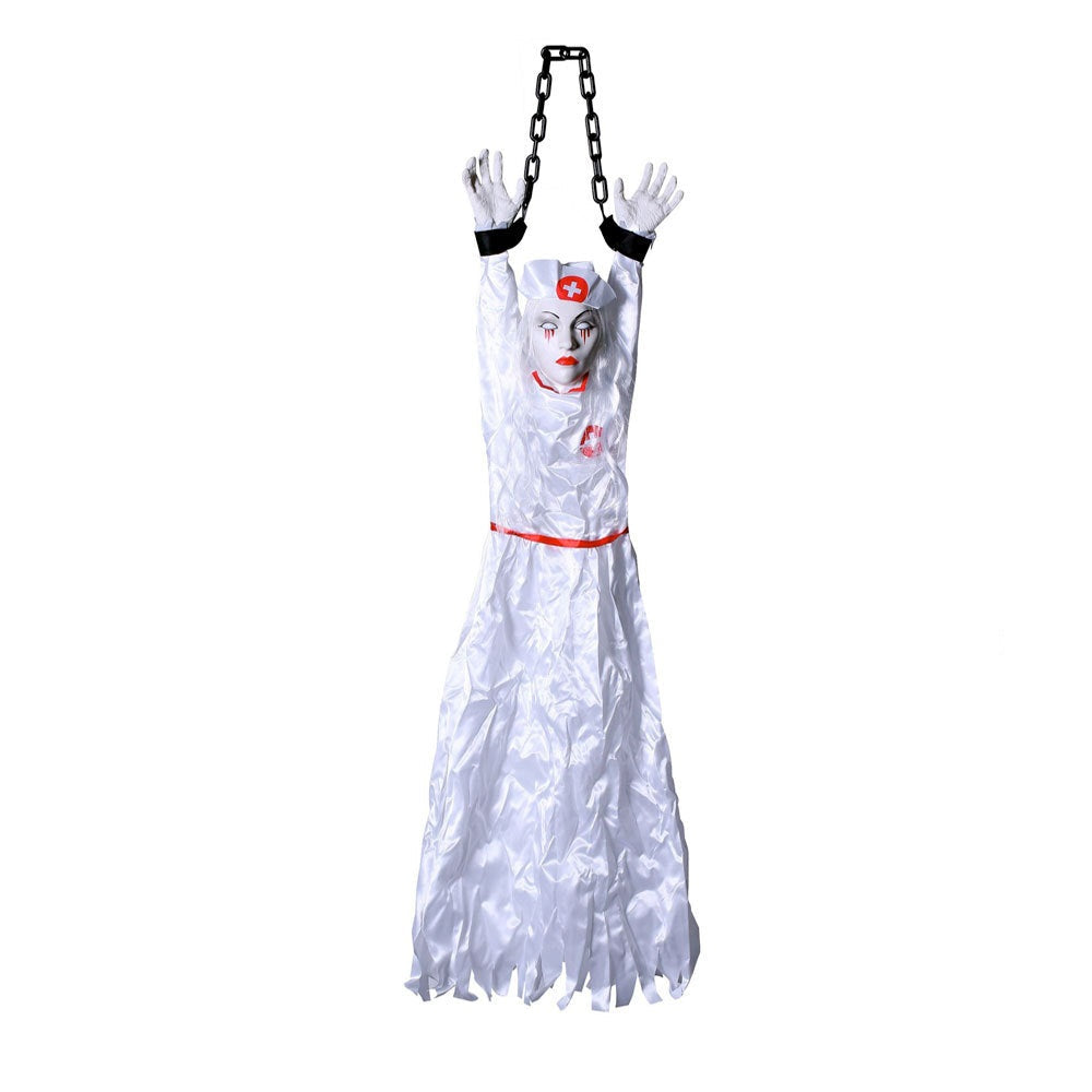 Sound-Activated Hanging Ghost Decoration – Talking Clown with Glow for Halloween Party and Horror Theme | Sansoti