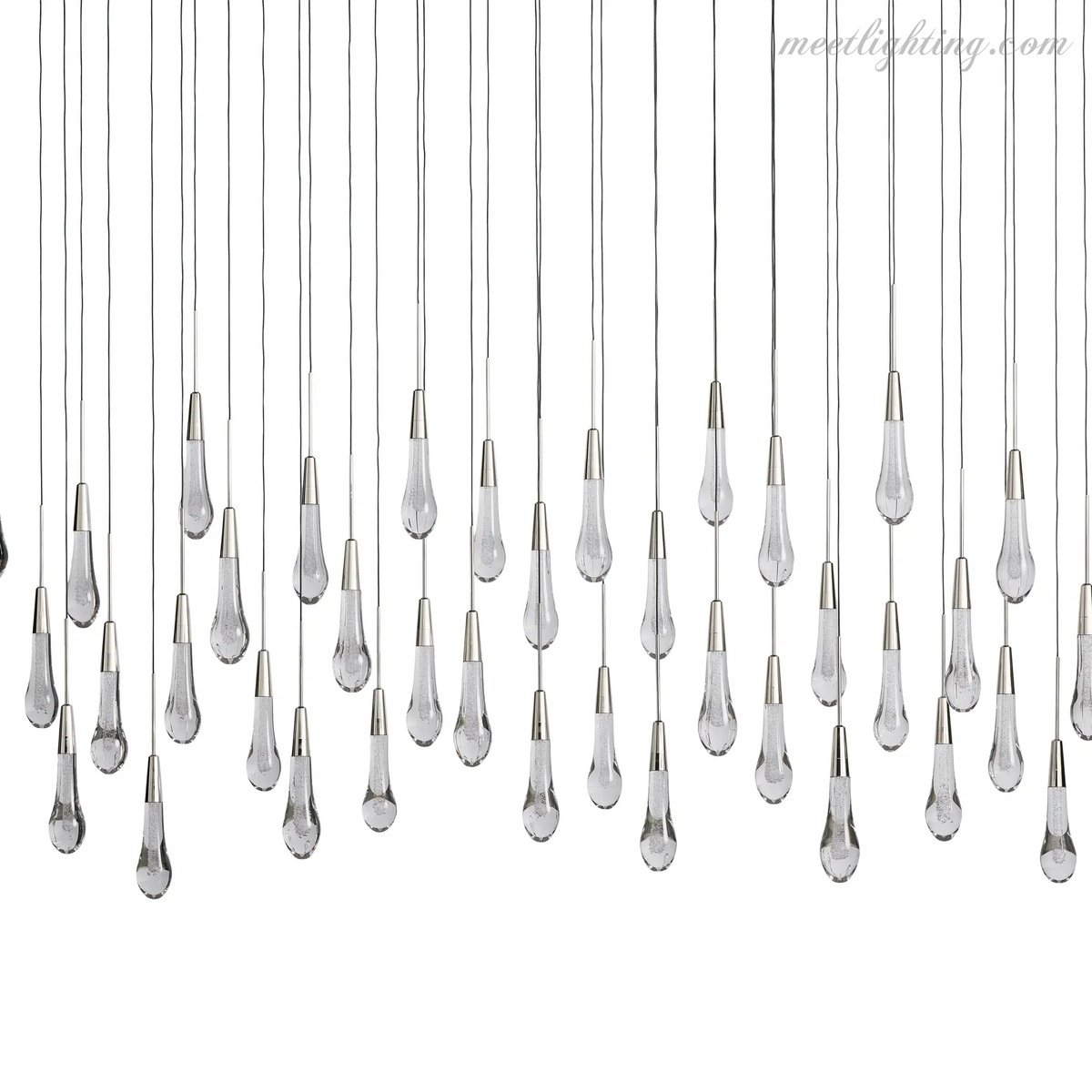 Lustre linéaire avec lampes LED réglables adapté à la salle à manger et à la cuisine en verre fabriqué à la main au design moderne | Sansoti