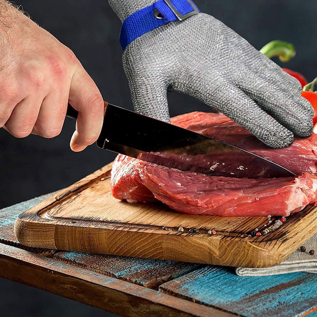 Roestvrijstalen Veiligheidshandschoenen met Maximale Snijbescherming voor Keuken, Ambacht en Werkplek | Sansoti