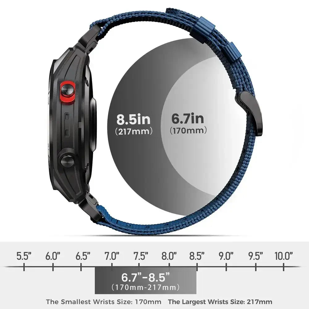Tactiele Nylon Horlogeband QuickFit 22mm 26mm Smartwatch Vervanging Sport Outdoor Polsband Ademend Comfortabel | Sansoti