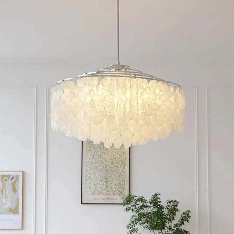 Runder Muschel-Kronleuchter Gold Silber LED Wohnzimmer Esszimmer Schlafzimmer Hotellobby Treppenhaus Salon | Sansoti
