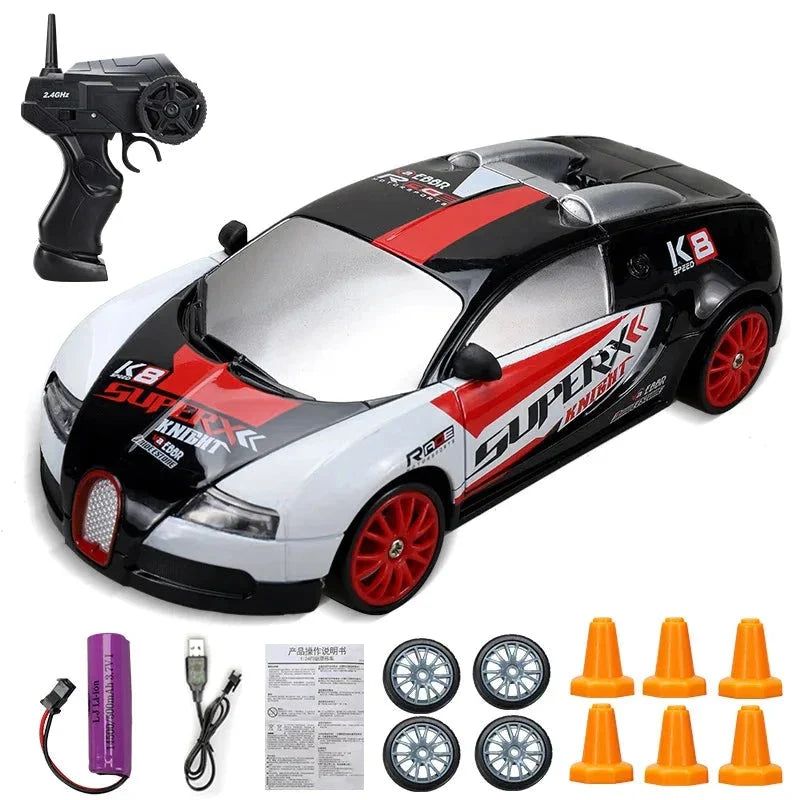 Minidrifter speelgoedauto RC-auto drift racer 2.4GHz afstandsbediening snelheid indoor outdoor kids jongens meisjes cadeau radiobestuurbare auto elektrisch voertuig | Sansoti
