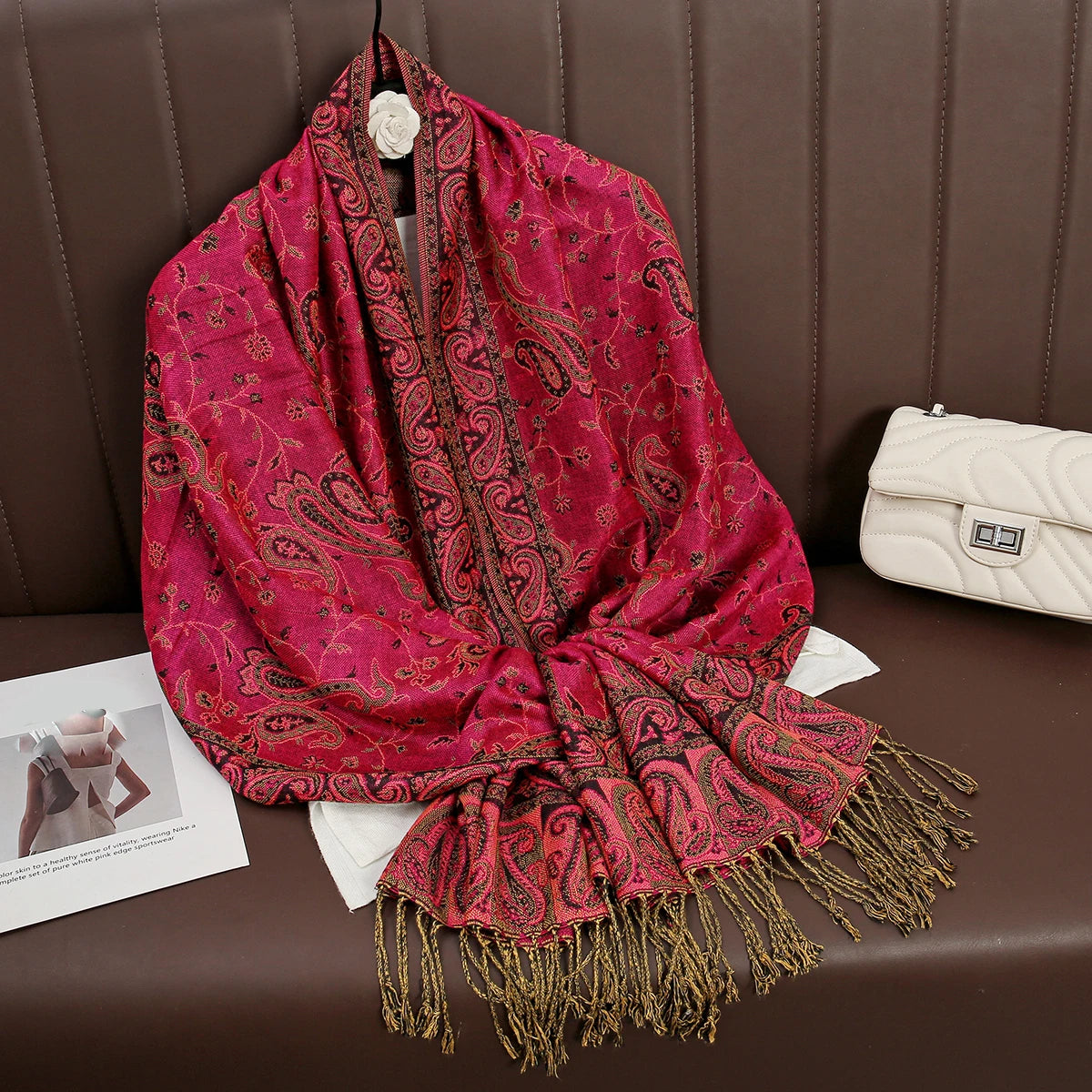 Pashmina Wrap Cashmere-look Women's 70x190cm Soft Winter Scarf Four Seasons Warm Foulard Elegant Scarf | Sansoti