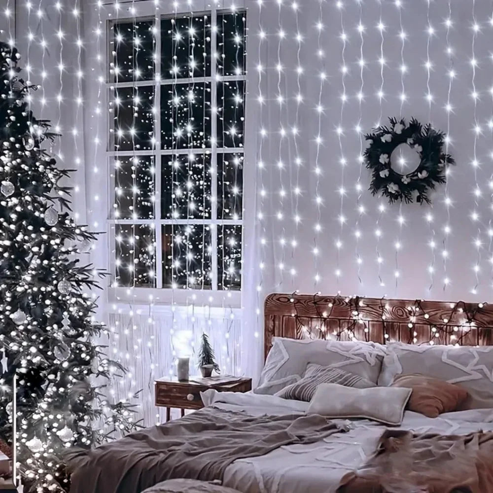 LED Gordijnverlichting 8 Modi Batterij 3m 6m Feestelijke Sfeerlichtjes Binnengebruik Huis Slaapkamer | Sansoti