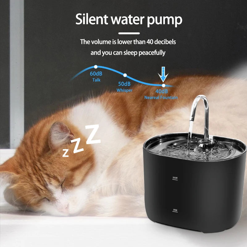 Automatic Pet Water Fountain with Filter & Quiet Pump for Cats & Dogs 2.2L Water Dispenser Bowl Waterer | Sansoti