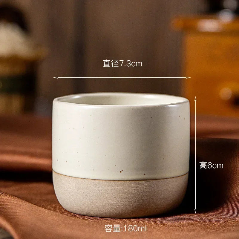 Japandi Kaffeetasse Keramik Handgefertigt Espressotasse Teetasse Japanischer Stil 100ml 180ml 230ml Wabi Sabi Steinzeug Kaffeetasse Restaurant Café | Restfield