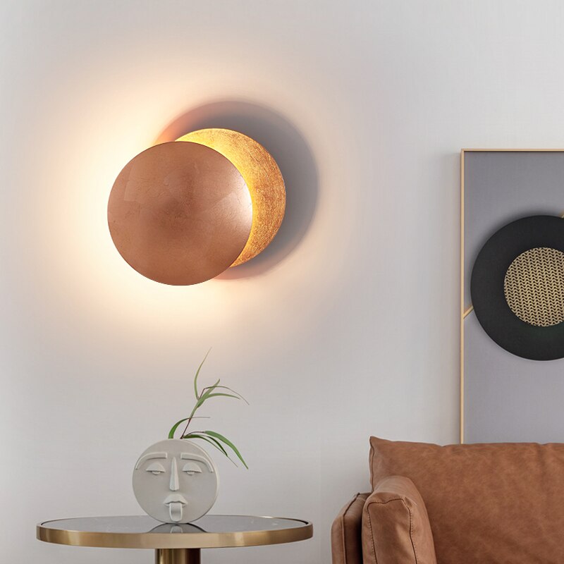 Wandleuchte Eclips Design LED Metall Eisen 20-25cm Stimmungslicht Schatten Dekorativ Wohnzimmer Modern | Restfield