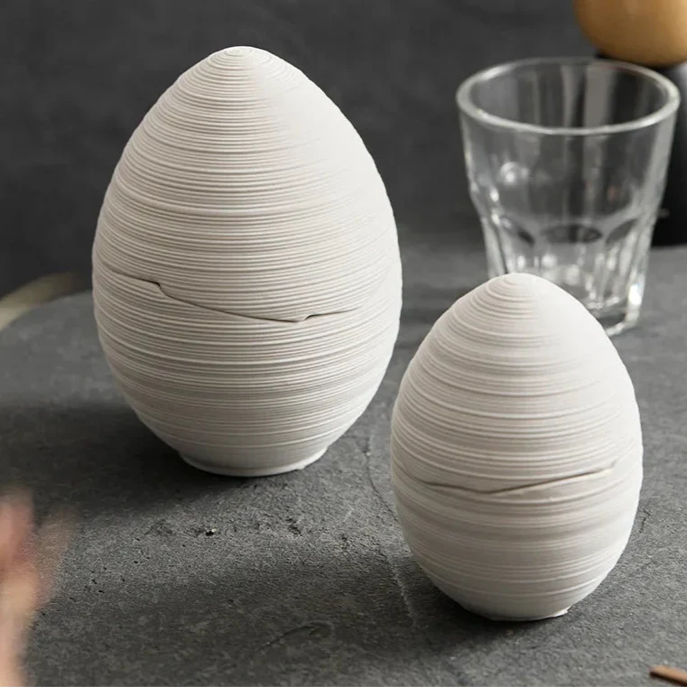 Keramische Schaal Ovaal Servies Saladekom Fruitschaal Scandinavisch Design Eiglas Vorm Handgemaakt | Sansoti