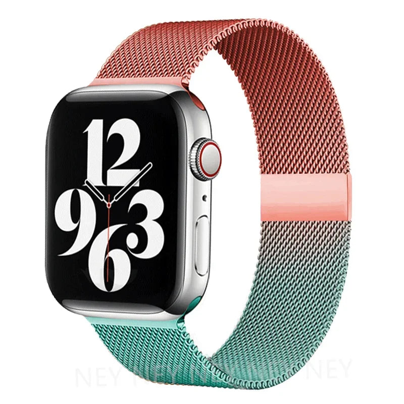 Milanaise-Mesh-Uhrenarmband Edelstahl Verstellbarer Magnetverschluss Smartwatch 38-49 mm Armband-Zubehör | Sansoti