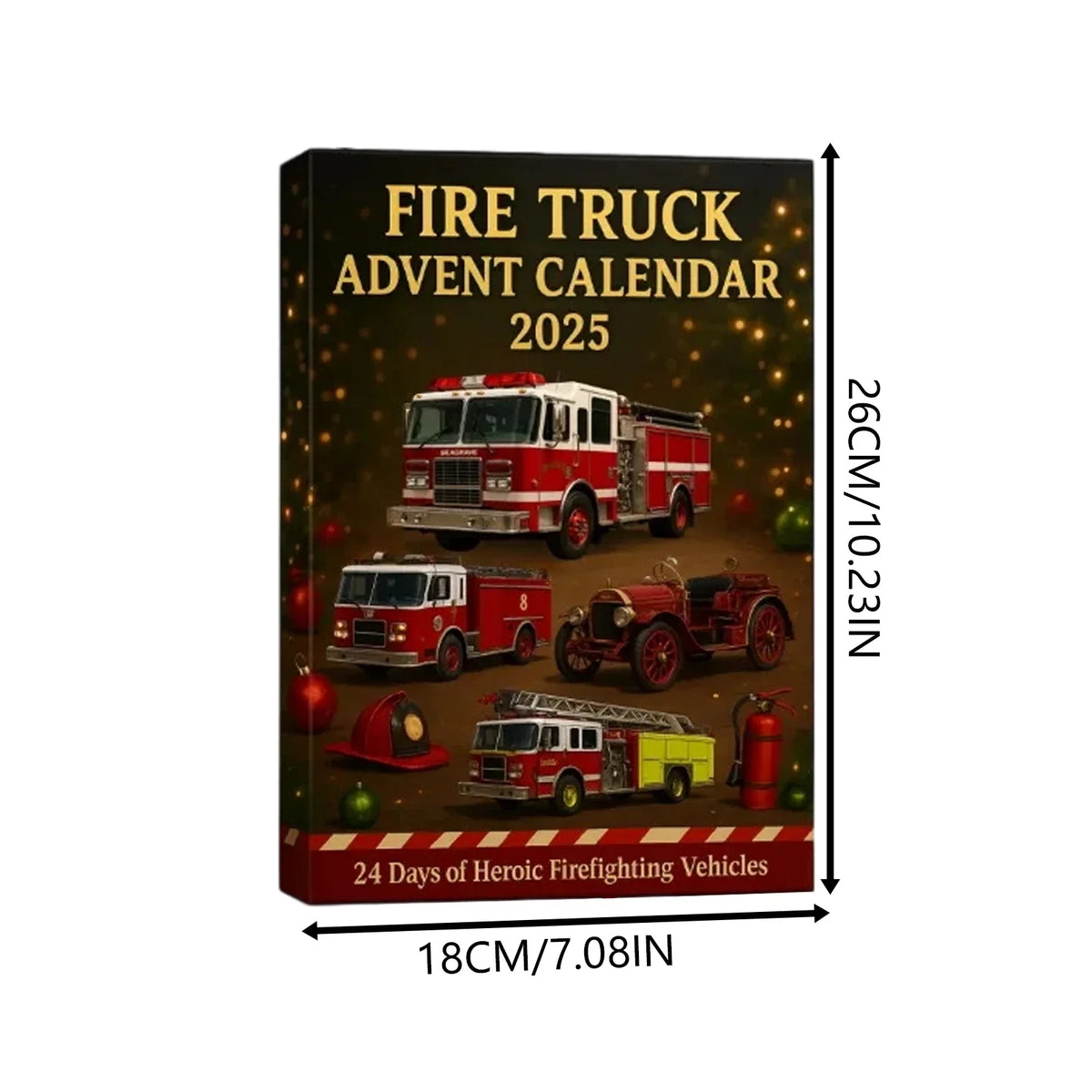 Adventskalender Feuerwehr mit 24 Spielzeugüberraschungen, Kunststoff-Weihnachtsgeschenk für Kinder ab 6 Jahren | Sansoti