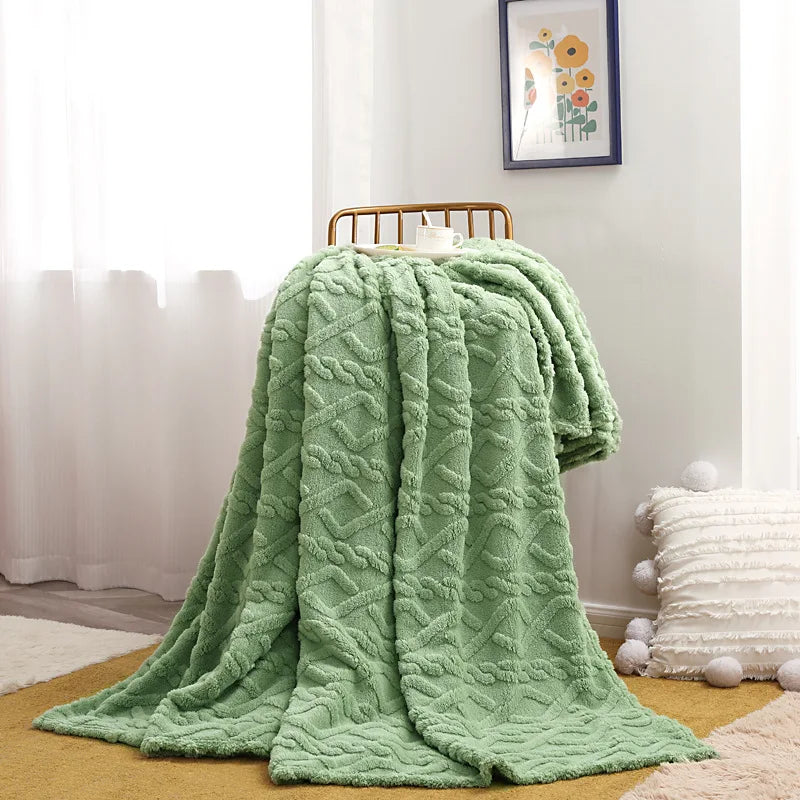 Flanellplaid Einfarbige Weiche Polyesterd Decke Wärme Wohnzimmer Schlafzimmer Reisen Vielseitig Komfortabel Stilvoll | Sansoti