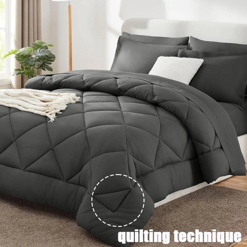 Polyester Dekbed Effen Kingsize Winter Warm Zacht Huidvriendelijk Comfortabel Slaapkamer Beddengoed Sprei | Sansoti