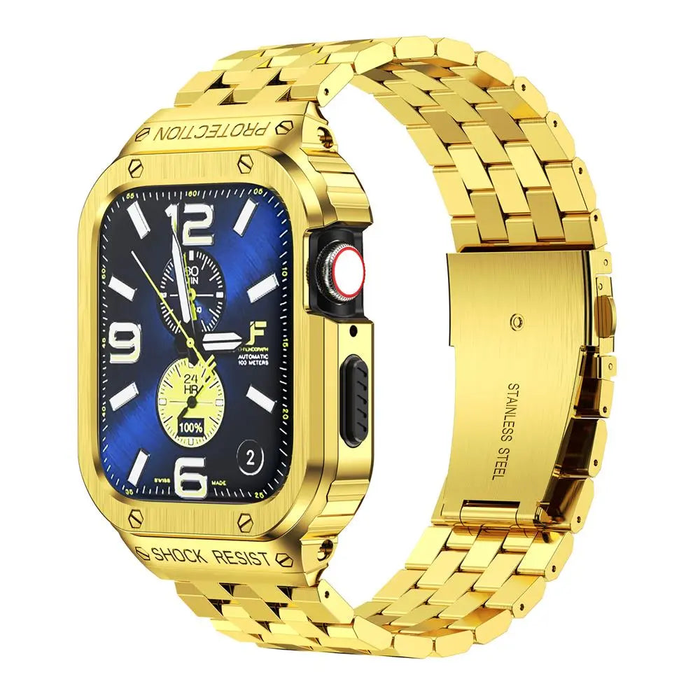 Stainless Steel Link Strap with Protective Case for Smartwatch 49mm Ultra Model Adjustable Wristband Accessory | Sansoti