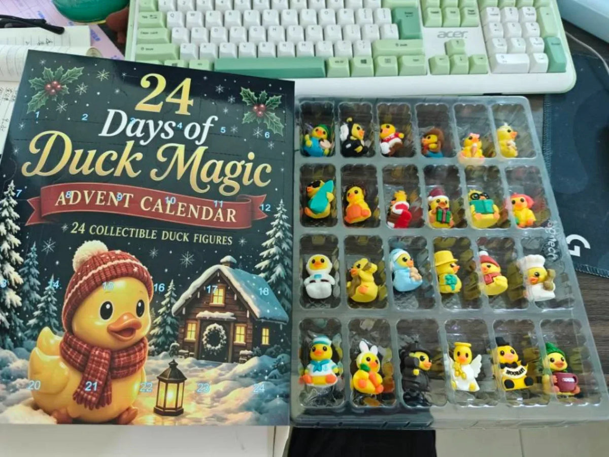 Advent Calendar Duck Squeeze Figures 24-Day Christmas Countdown Box Stress Relief Fidget Toy for Children | Sansoti