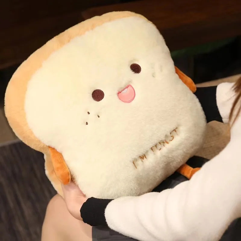 Hand Warmer Cushion Toast Plush Unisex 35x40cm Cozy Warm Decorative Soft Comfortable Living Room Bedroom | Sansoti