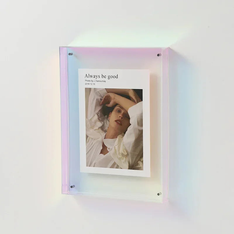 Transparante Acryl Fotolijst Staand Klein 11x14 15x19 Dubbelzijdig Bureaulijstje Modern Fotoframe Design | Sansoti