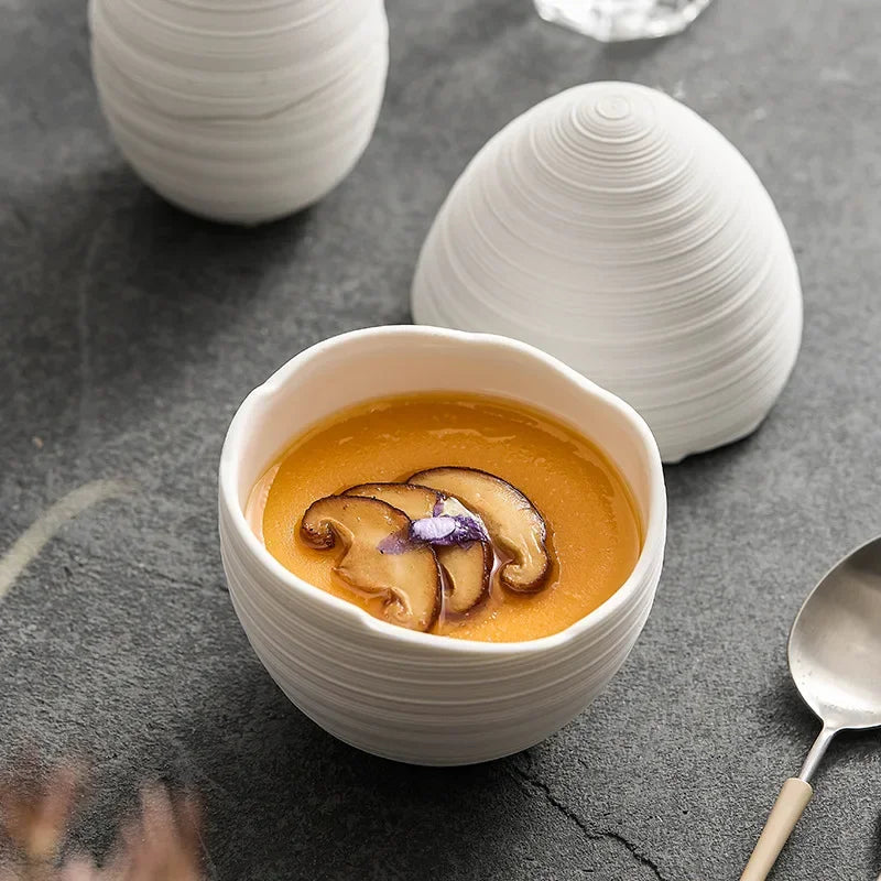 Keramische Schaal Ovaal Servies Saladekom Fruitschaal Scandinavisch Design Eiglas Vorm Handgemaakt | Sansoti