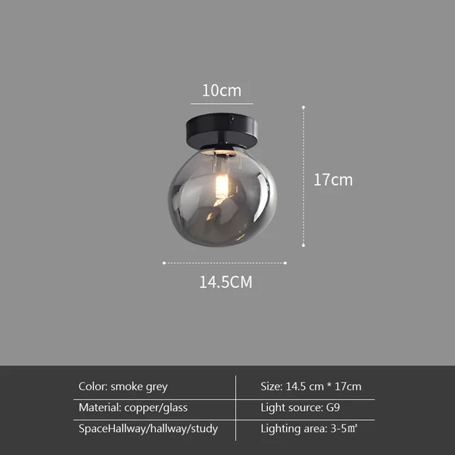 Moderne LED plafondlamp van glas – design plafondverlichting met E27 fitting voor woonkamer, slaapkamer en keuken | Sansoti