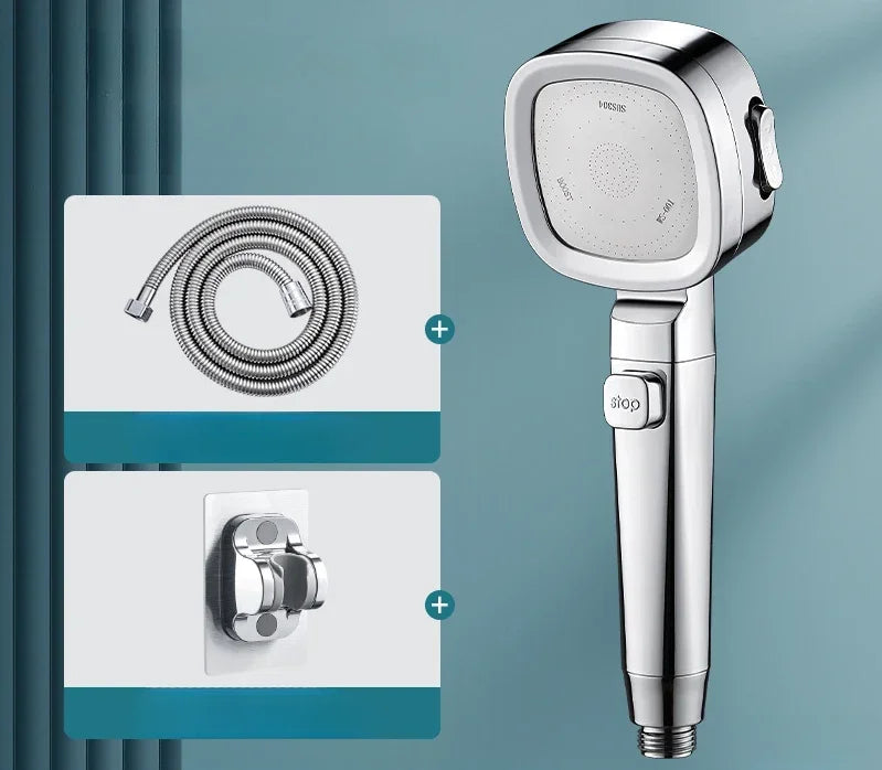 Handdouche 3 Standen Waterbesparend ABS Verstelbaar Stopknop Massage Eco Douchekop Badkamer Wellness | Sansoti