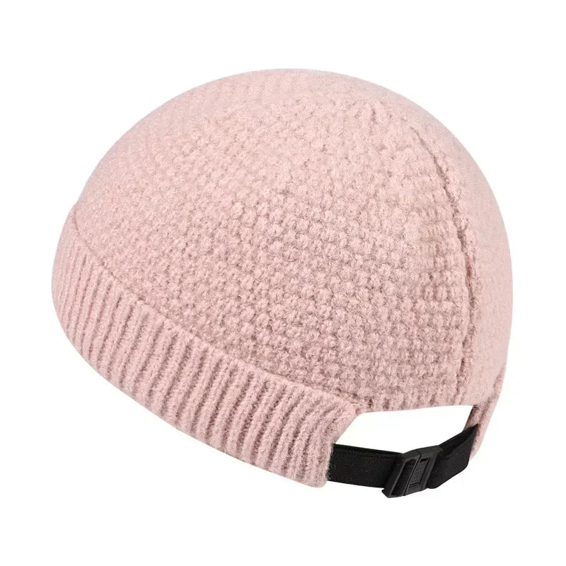 Gestrickte Mütze Winterhut aus Baumwolle, lässige Beanie, Kappenmütze im Hip-Hop-Stil, Outdoor-Unisex-Warmkopfbedeckung | Sansoti