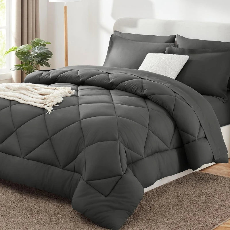 Polyester Dekbed Effen Kingsize Winter Warm Zacht Huidvriendelijk Comfortabel Slaapkamer Beddengoed Sprei | Sansoti