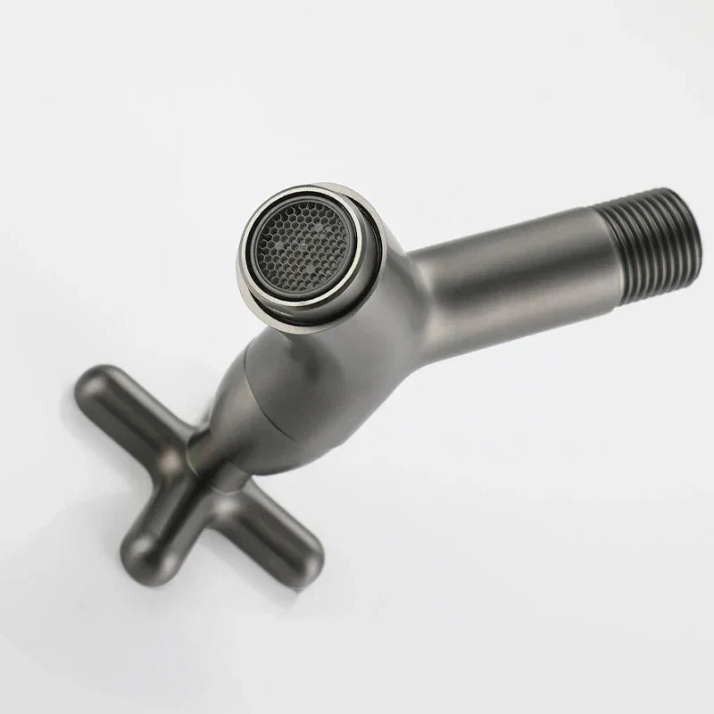 Wandarmatur für Kaltwasser aus Messing, modern, rund, keramisch, für Bad, Küche und Garten, Einhebel, stilvoll, langlebig, verchromt | Sansoti