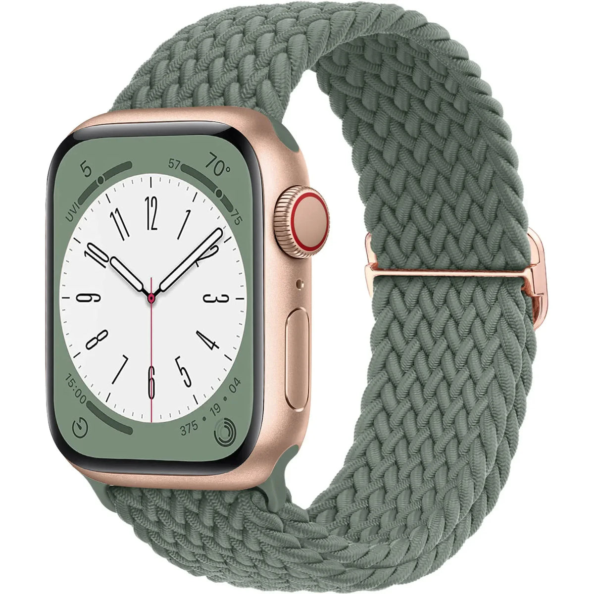 Elastisch gevlochten nylon smartwatch-bandje, 38–49 mm, verstelbaar en ademend, sportband voor Apple Watch | Sansoti