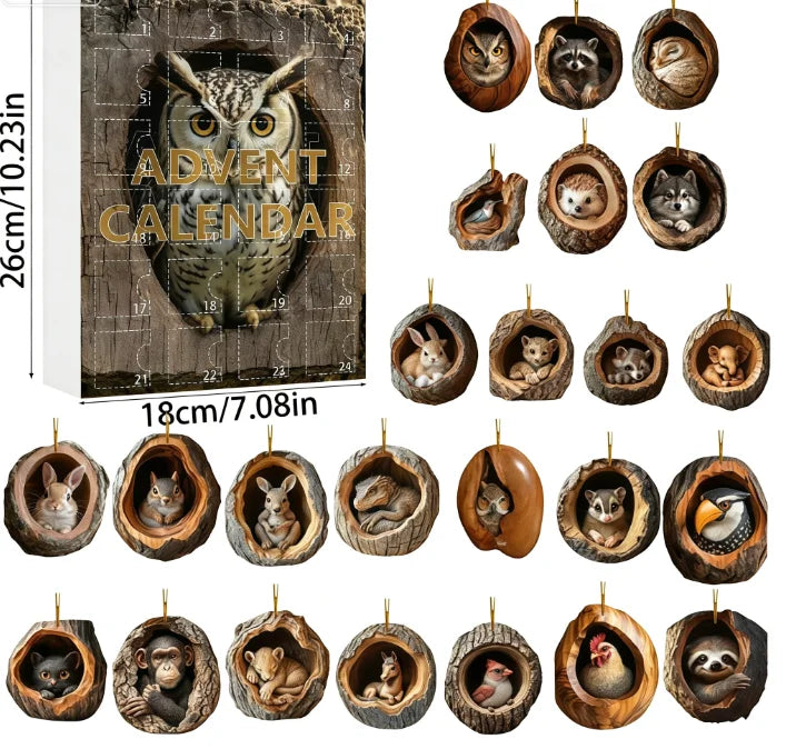 Adventskalender Honden Ornamenten 24 stuks Acryl Kerstdecoratie Hondenliefhebbers Kerstboom Feestdagen | Sansoti
