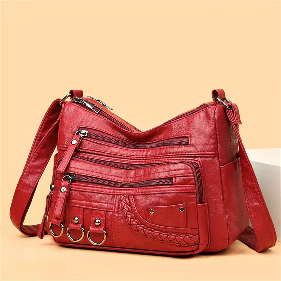 Vintage Handtas Vegan Leer Elegante Schoudertas Dames Retro Stijl Dagelijkse Tas Mode Accessoire Vrouwen | Sansoti