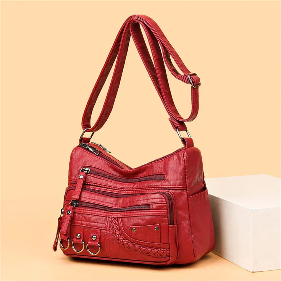 Vintage Handtas Vegan Leer Elegante Schoudertas Dames Retro Stijl Dagelijkse Tas Mode Accessoire Vrouwen | Sansoti